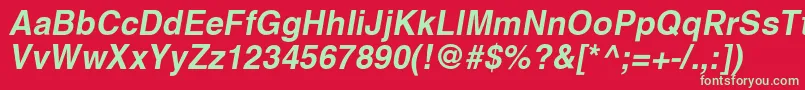 PromtimperialBoldItalic Font – Green Fonts on Red Background