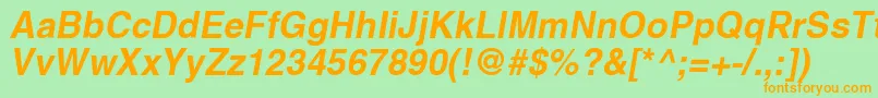 PromtimperialBoldItalic Font – Orange Fonts on Green Background