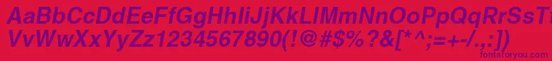 PromtimperialBoldItalic Font – Purple Fonts on Red Background