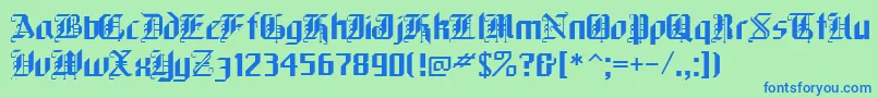 フォントWatchers2 – 青い文字は緑の背景です。