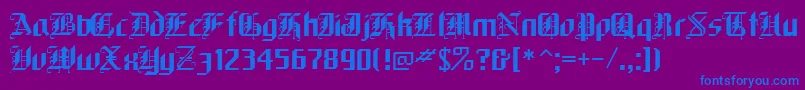 フォントWatchers2 – 紫色の背景に青い文字