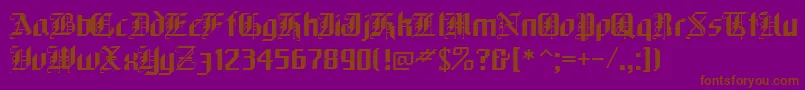 Watchers2-fontti – ruskeat fontit violetilla taustalla