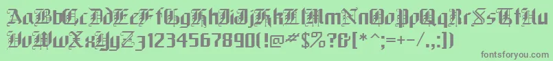 フォントWatchers2 – 緑の背景に灰色の文字