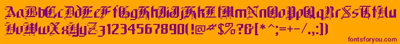 Watchers2 Font – Purple Fonts on Orange Background