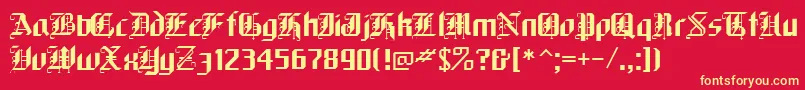 Watchers2 Font – Yellow Fonts on Red Background