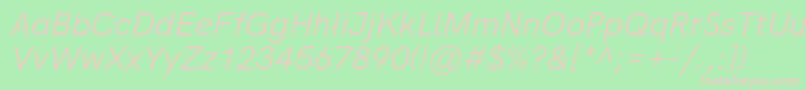 HkgroteskItalic Font – Pink Fonts on Green Background