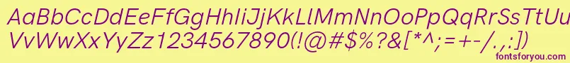 Шрифт HkgroteskItalic – фиолетовые шрифты на жёлтом фоне