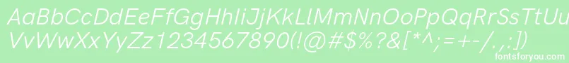 HkgroteskItalic Font – White Fonts on Green Background