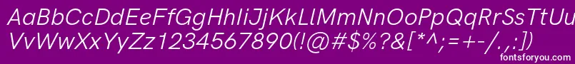 HkgroteskItalic Font – White Fonts on Purple Background
