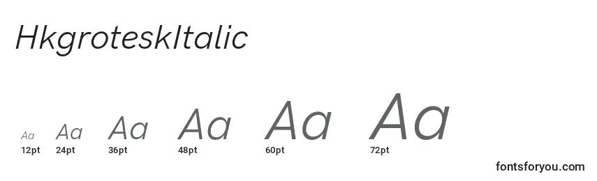 Rozmiary czcionki HkgroteskItalic