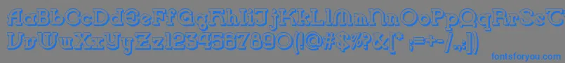 Vlaanderen Shadow Nf Font – Blue Fonts on Gray Background