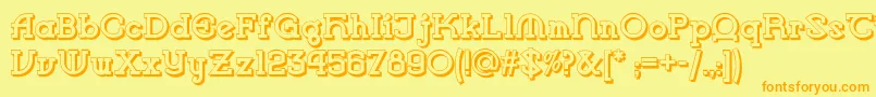 Vlaanderen Shadow Nf Font – Orange Fonts on Yellow Background