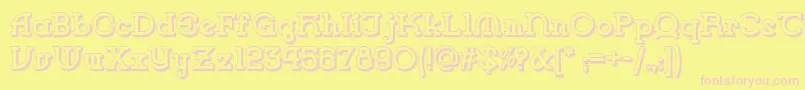 Vlaanderen Shadow Nf Font – Pink Fonts on Yellow Background