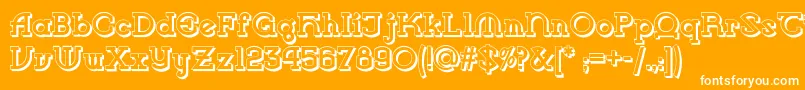 Fonte Vlaanderen Shadow Nf – fontes brancas em um fundo laranja