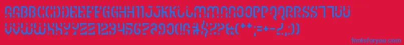 Ipscrik Font – Blue Fonts on Red Background