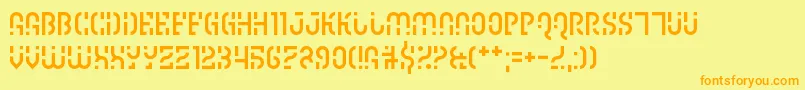 Ipscrik Font – Orange Fonts on Yellow Background