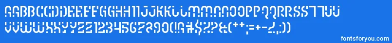 フォントIpscrik – 青い背景に白い文字