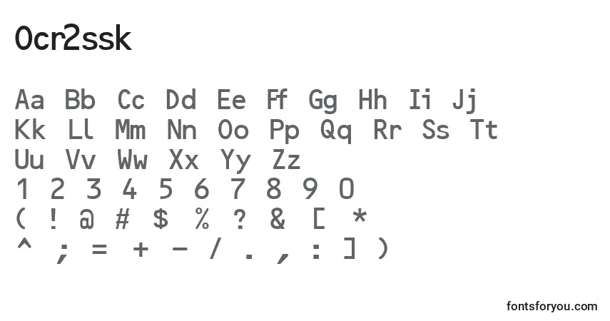 Шрифт Ocr2ssk – алфавит, цифры, специальные символы