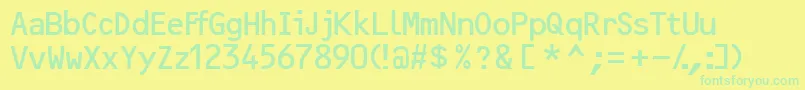 Fonte Ocr2ssk – fontes verdes em um fundo amarelo