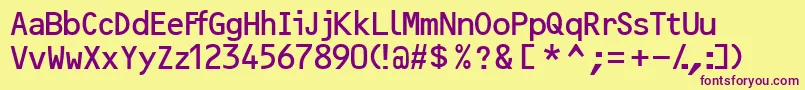 Ocr2ssk Font – Purple Fonts on Yellow Background