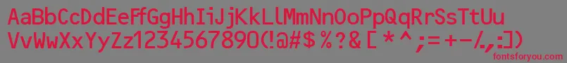 Ocr2ssk Font – Red Fonts on Gray Background