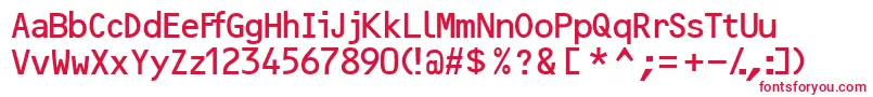 Ocr2ssk Font – Red Fonts on White Background