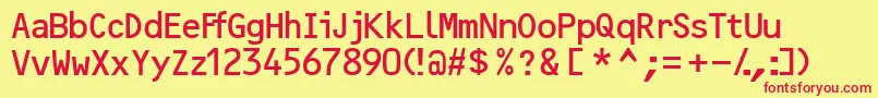 Ocr2ssk Font – Red Fonts on Yellow Background
