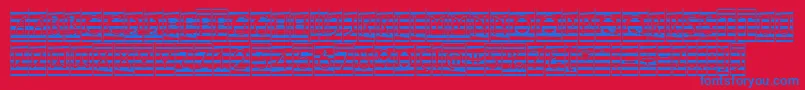 ALancetcmmr Font – Blue Fonts on Red Background