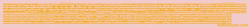 ALancetcmmr-Schriftart – Orangefarbene Schriften auf rosa Hintergrund