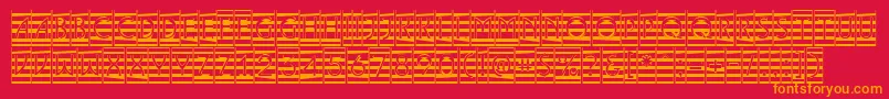 ALancetcmmr Font – Orange Fonts on Red Background