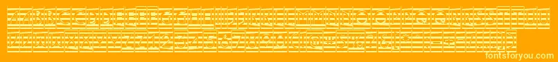 ALancetcmmr-Schriftart – Gelbe Schriften auf orangefarbenem Hintergrund