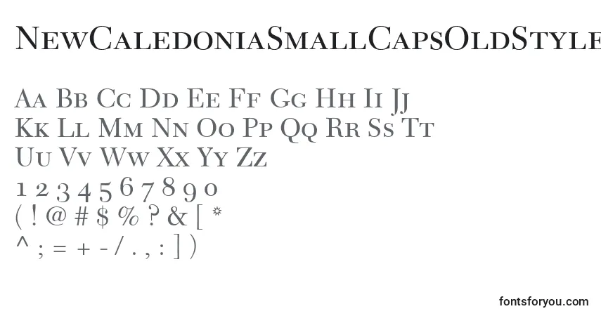 A fonte NewCaledoniaSmallCapsOldStyleFigures – alfabeto, números, caracteres especiais
