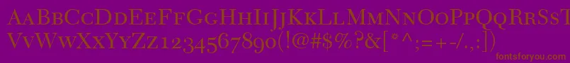 NewCaledoniaSmallCapsOldStyleFigures Font – Brown Fonts on Purple Background