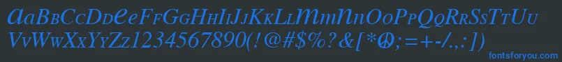 Czcionka Mean26Italic – niebieskie czcionki na czarnym tle