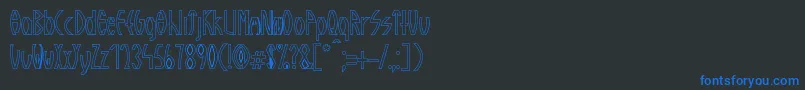 GuazhiruRegularOutlined Font – Blue Fonts on Black Background