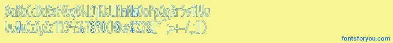 GuazhiruRegularOutlined Font – Blue Fonts on Yellow Background