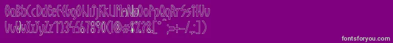 GuazhiruRegularOutlined Font – Green Fonts on Purple Background