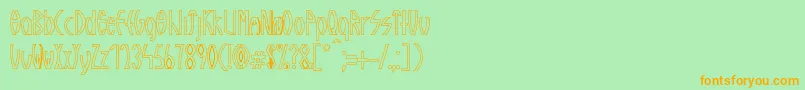 GuazhiruRegularOutlined Font – Orange Fonts on Green Background