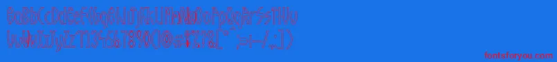 GuazhiruRegularOutlined Font – Red Fonts on Blue Background