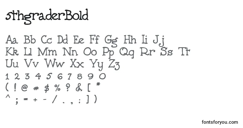 Czcionka 5thgraderBold – alfabet, cyfry, specjalne znaki