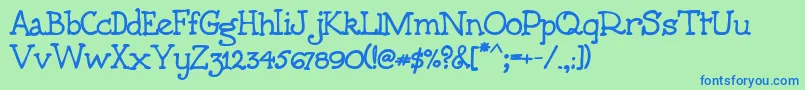 5thgraderBold Font – Blue Fonts on Green Background