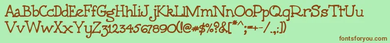 5thgraderBold Font – Brown Fonts on Green Background