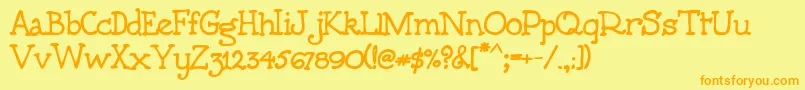 5thgraderBold Font – Orange Fonts on Yellow Background