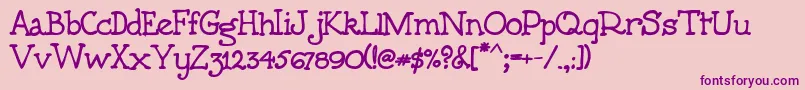 5thgraderBold Font – Purple Fonts on Pink Background