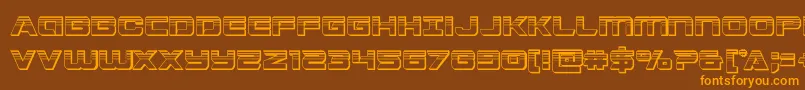 Stardusterplat-fontti – oranssit fontit ruskealla taustalla