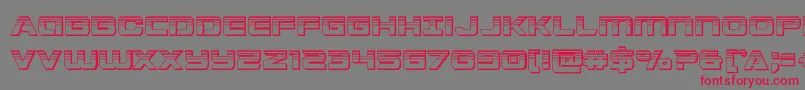 フォントStardusterplat – 赤い文字の灰色の背景