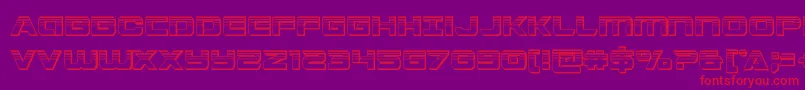 Stardusterplat-Schriftart – Rote Schriften auf violettem Hintergrund