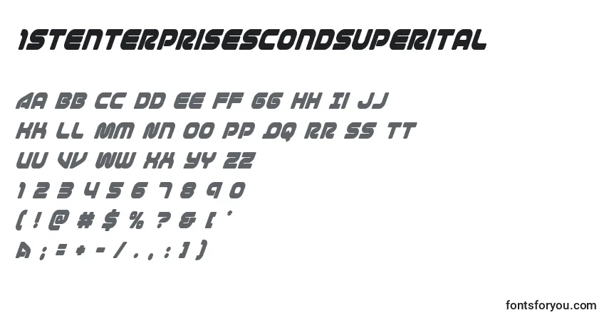 Czcionka 1stenterprisescondsuperital – alfabet, cyfry, specjalne znaki