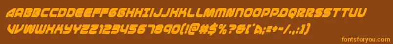 1stenterprisescondsuperital Font – Orange Fonts on Brown Background