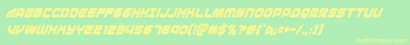 1stenterprisescondsuperital Font – Yellow Fonts on Green Background